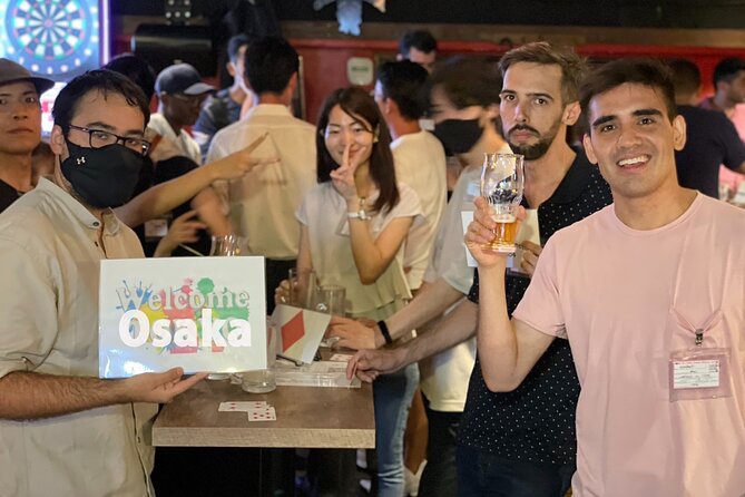 3Hour Osaka Pub Crawl Bar Hopping Nightlife Guided Tour in Namba - Stop one: HUB Shinsaibashi and the easy start