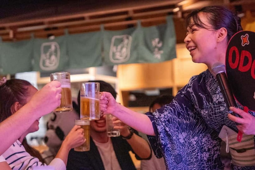 Bon Dance IZAKAYA in Shinjuku, Tokyo - A Japanese dinner with a festival at its center