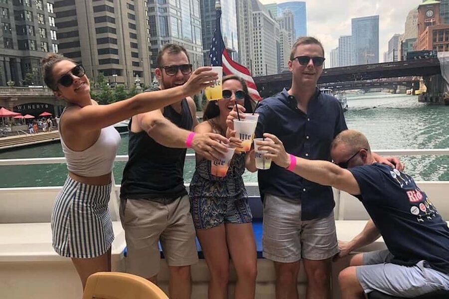 Chicago: Tiki Bar Cruise on Chicago River or Lake Michigan - A tiki boat on Chicago’s famous waterway