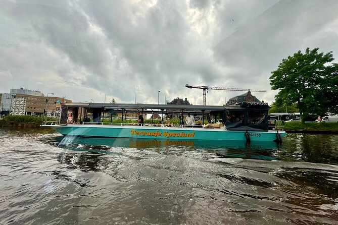 Groningen: Terrace Boat Experience with a Cozy Bar: 1 hour - Oosterhaven: ships, water, and Groningen’s working side
