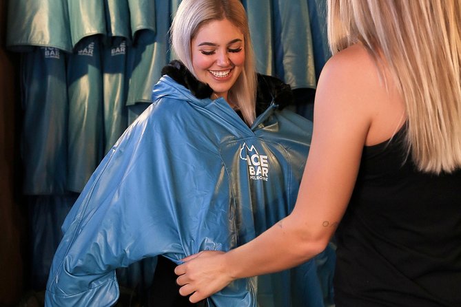 Ice Bar Tour in Melbourne with Cocktails - Getting suited up at The Atrium