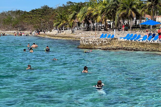 Money Bar Day Pass with Snorkel & Mexican Lunch - Reaching Dzul-Ha Reef from the shore
