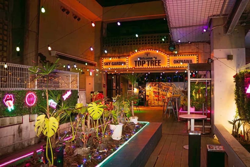 Okinawa:Sky BAR TOPTREE Nightclub Entry Ticket+Drink & VIP - Music, DJs, and the club atmosphere