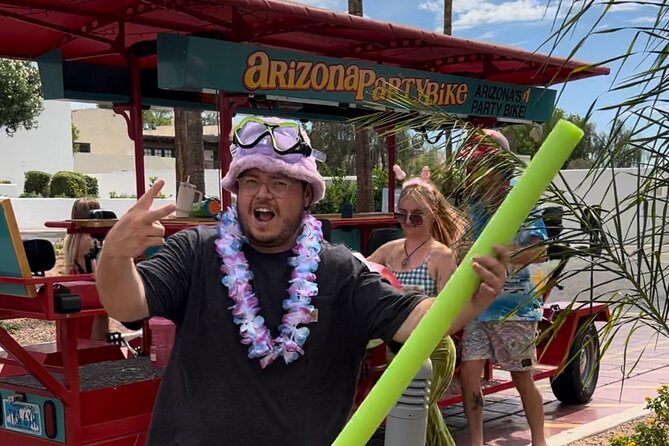 Old Town Scottsdale Party Bike Bar Crawl and Pool Party - 50 Shades of Rosé, a quick neon-themed stop
