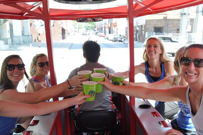 Party Bike Pub Crawl in Deep Ellum and Downtown Dallas - Stop one: Electric Shuffle Dallas on Elm Street