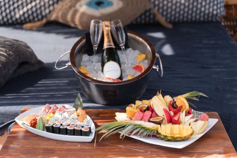 Perivolos Beach: Sun-Bed Experience FortyOne Bar Restaurant - Food, sushi, wine, and cocktails