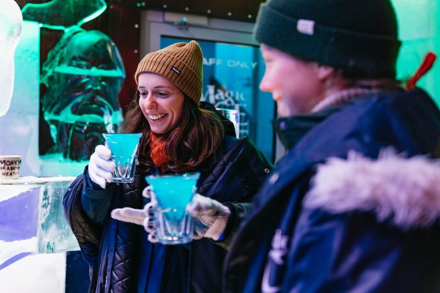 Reykjavik: Magic Ice Bar Entrance and Welcome Drink - Viking carvings tell the main story