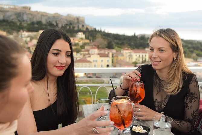 Rooftop Bar Hopping in Downtown Athens - The first rooftop and the included glass of wine