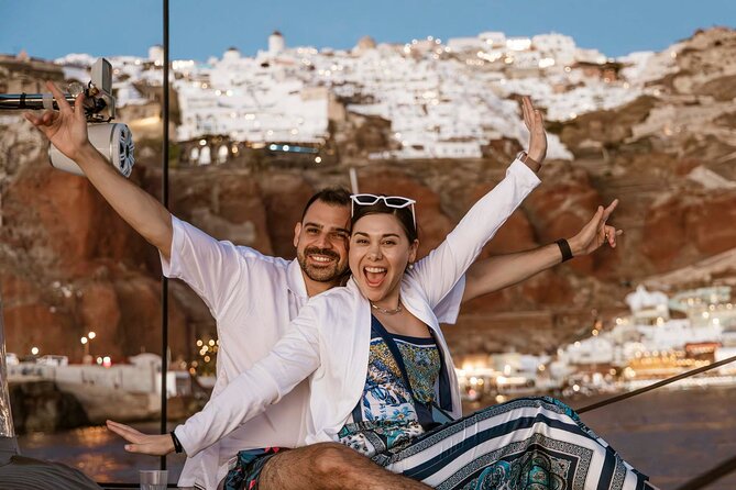 Santorini Catamaran Cruise with Greek Meal, Open-Bar and Sunset - Pickup is convenient, but allow extra time