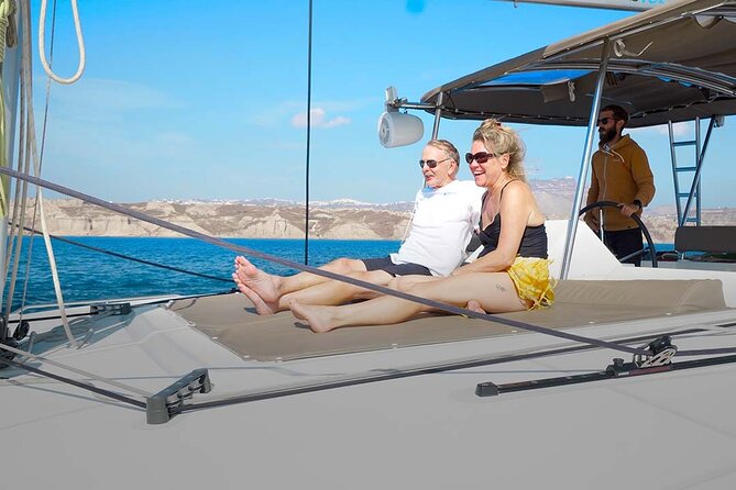 Santorini Catamaran Cruise with Greek Meal, Open-Bar and Sunset - What the boat feels like in practice