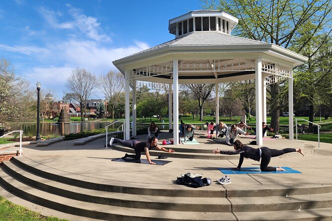 Shared Yoga and Coffee Experience On The Trolley Pub - A pedal-powered start in downtown Columbus