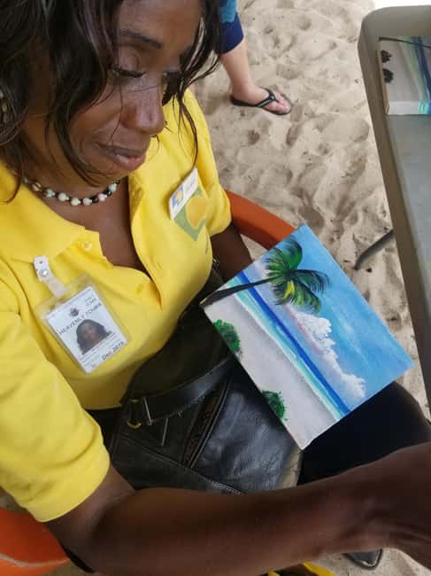 Sip & Paint with lunch on exciting Ffryes Tiki beach Bar - From St. John’s to an island art stop