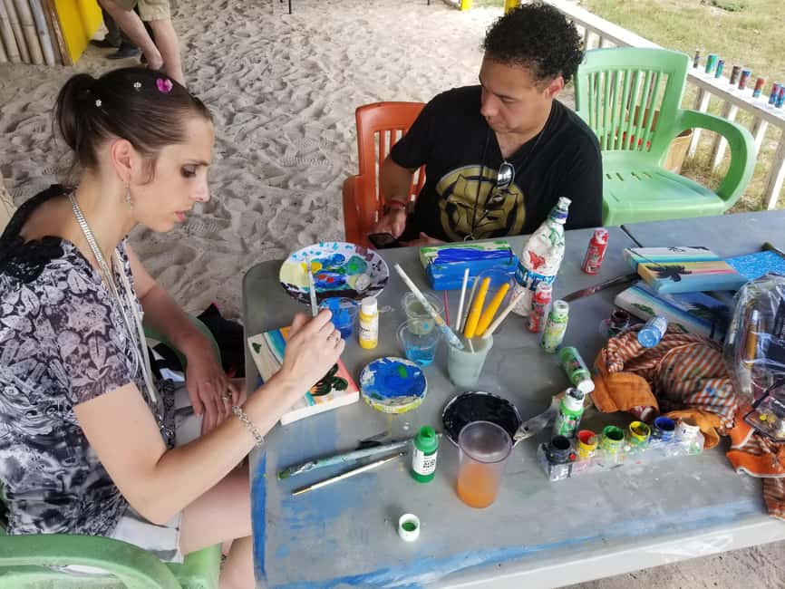 Sip & Paint with lunch on exciting Ffryes Tiki beach Bar - How the price works at $65